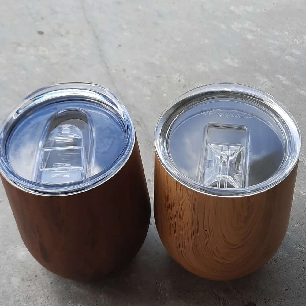2 Gorgeous wood grain 10oz Corkcicle cups with lids🤩 - Picture 2 of 3